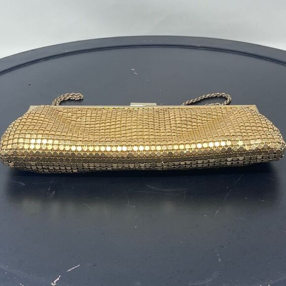 La Regale Chain Gold Sequin Bling Evening Gala Bag Vintage - Picture 7 of 10